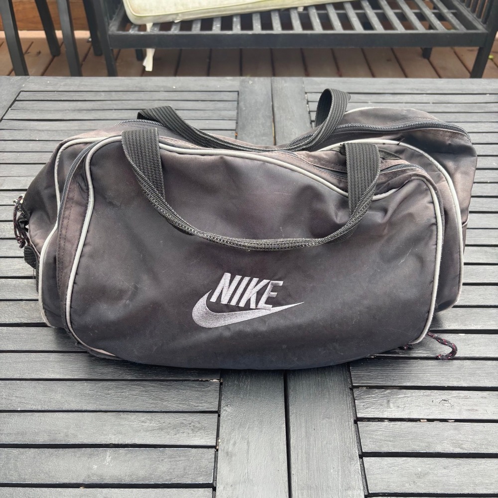 Nike Duffle Bag Unisex Large Black Faded Fair Reflective Trim